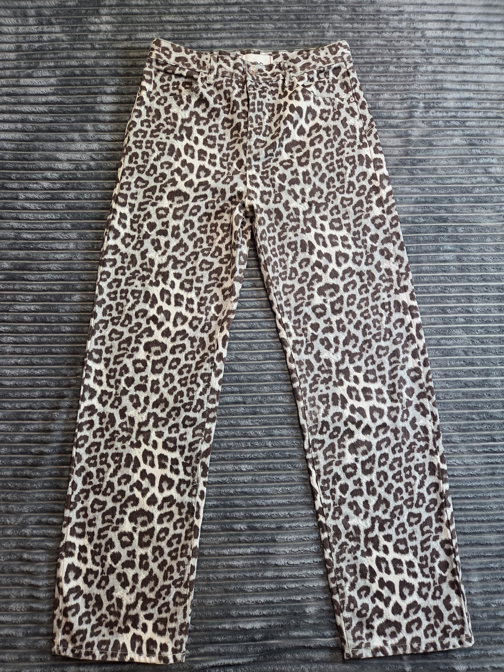 Urban Outfitters Cream & Brown Leopard Skate Fit Jeans